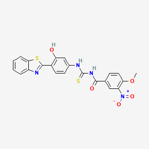 N-({[4-(1,3-benzothiazol-2-yl)-3-hydroxyphenyl]amino}carbonothioyl)-4-methoxy-3-nitrobenzamide