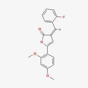 (3Z)-5-(2,4-dimethoxyphenyl)-3-[(2-fluorophenyl)methylidene]furan-2-one