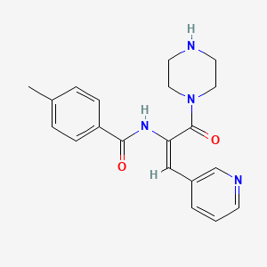 molecular formula C20H22N4O2 B4944709 4-methyl-N-[(E)-3-oxo-3-piperazin-1-yl-1-pyridin-3-ylprop-1-en-2-yl]benzamide 