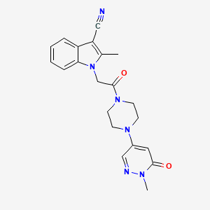 2-methyl-1-{2-[4-(1-methyl-6-oxo-1,6-dihydro-4-pyridazinyl)-1-piperazinyl]-2-oxoethyl}-1H-indole-3-carbonitrile