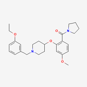 1-(3-ethoxybenzyl)-4-[5-methoxy-2-(1-pyrrolidinylcarbonyl)phenoxy]piperidine