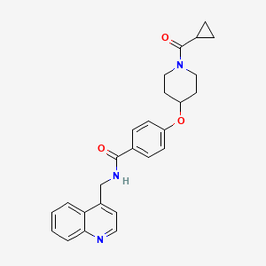 4-[1-(cyclopropanecarbonyl)piperidin-4-yl]oxy-N-(quinolin-4-ylmethyl)benzamide