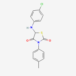 molecular formula C16H13ClN2O2S B4944824 5-[(4-chlorophenyl)amino]-3-(4-methylphenyl)-1,3-thiazolidine-2,4-dione 