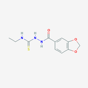 molecular formula C11H13N3O3S B494484 2-(1,3-benzodioxol-5-ylcarbonyl)-N-ethylhydrazinecarbothioamide 