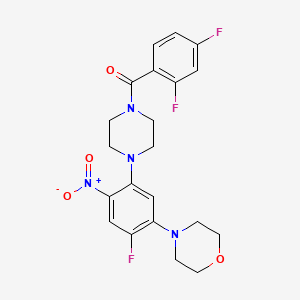 molecular formula C21H21F3N4O4 B4944900 4-{5-[4-(2,4-difluorobenzoyl)-1-piperazinyl]-2-fluoro-4-nitrophenyl}morpholine 