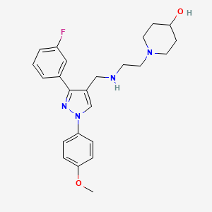 1-[2-({[3-(3-fluorophenyl)-1-(4-methoxyphenyl)-1H-pyrazol-4-yl]methyl}amino)ethyl]-4-piperidinol