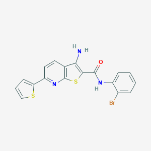 molecular formula C18H12BrN3OS2 B494494 3-amino-N-(2-bromophenyl)-6-thien-2-ylthieno[2,3-b]pyridine-2-carboxamide 