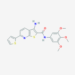 molecular formula C21H19N3O4S2 B494495 3-amino-6-thien-2-yl-N-(3,4,5-trimethoxyphenyl)thieno[2,3-b]pyridine-2-carboxamide 