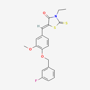 3-ethyl-5-{4-[(3-fluorobenzyl)oxy]-3-methoxybenzylidene}-2-thioxo-1,3-thiazolidin-4-one