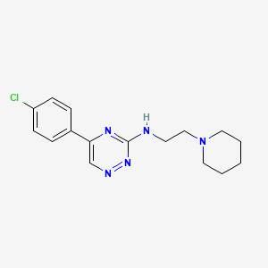 5-(4-chlorophenyl)-N-(2-piperidin-1-ylethyl)-1,2,4-triazin-3-amine