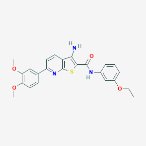 molecular formula C24H23N3O4S B494506 3-amino-6-(3,4-dimethoxyphenyl)-N-(3-ethoxyphenyl)thieno[2,3-b]pyridine-2-carboxamide 