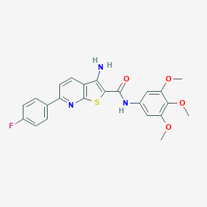 molecular formula C23H20FN3O4S B494507 3-amino-6-(4-fluorophenyl)-N-(3,4,5-trimethoxyphenyl)thieno[2,3-b]pyridine-2-carboxamide CAS No. 625370-60-7