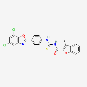 N-({[4-(5,7-dichloro-1,3-benzoxazol-2-yl)phenyl]amino}carbonothioyl)-3-methyl-1-benzofuran-2-carboxamide