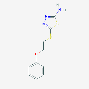 molecular formula C10H11N3OS2 B494510 5-[(2-苯氧基乙基)硫代]-1,3,4-噻二唑-2-胺 CAS No. 299443-63-3