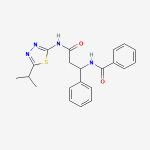 N-{3-[(5-isopropyl-1,3,4-thiadiazol-2-yl)amino]-3-oxo-1-phenylpropyl}benzamide