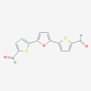 molecular formula C14H8O3S2 B494520 2-Thiophenecarboxaldehyde, 5,5'-(2,5-furandiyl)bis- 