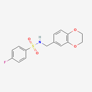 N-(2,3-dihydro-1,4-benzodioxin-6-ylmethyl)-4-fluorobenzenesulfonamide