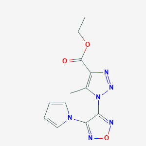 molecular formula C12H12N6O3 B4945217 ethyl 5-methyl-1-[4-(1H-pyrrol-1-yl)-1,2,5-oxadiazol-3-yl]-1H-1,2,3-triazole-4-carboxylate 