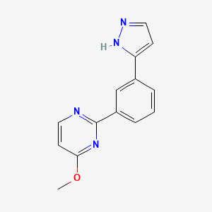 molecular formula C14H12N4O B4945240 4-methoxy-2-[3-(1H-pyrazol-3-yl)phenyl]pyrimidine 