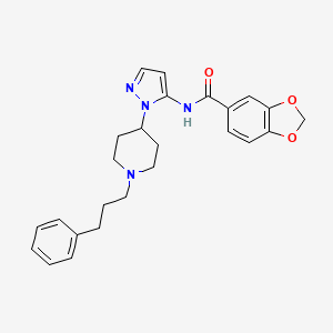 N-{1-[1-(3-phenylpropyl)-4-piperidinyl]-1H-pyrazol-5-yl}-1,3-benzodioxole-5-carboxamide