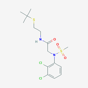 molecular formula C15H22Cl2N2O3S2 B4945258 N~1~-[2-(tert-butylthio)ethyl]-N~2~-(2,3-dichlorophenyl)-N~2~-(methylsulfonyl)glycinamide 