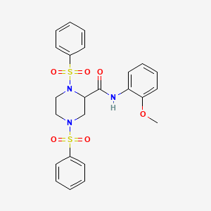 N-(2-methoxyphenyl)-1,4-bis(phenylsulfonyl)-2-piperazinecarboxamide