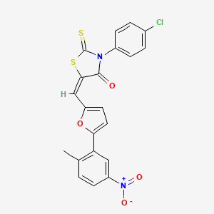 3-(4-chlorophenyl)-5-{[5-(2-methyl-5-nitrophenyl)-2-furyl]methylene}-2-thioxo-1,3-thiazolidin-4-one