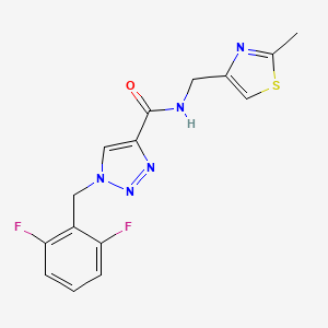 molecular formula C15H13F2N5OS B4945326 1-(2,6-difluorobenzyl)-N-[(2-methyl-1,3-thiazol-4-yl)methyl]-1H-1,2,3-triazole-4-carboxamide 