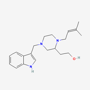 molecular formula C20H29N3O B4945341 2-[4-(1H-indol-3-ylmethyl)-1-(3-methyl-2-buten-1-yl)-2-piperazinyl]ethanol 