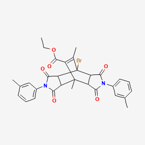 ethyl 7-bromo-1,14-dimethyl-4,10-bis(3-methylphenyl)-3,5,9,11-tetraoxo-4,10-diazatetracyclo[5.5.2.0~2,6~.0~8,12~]tetradec-13-ene-13-carboxylate