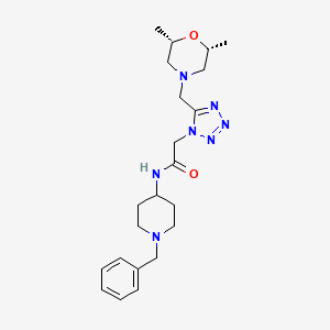 N-(1-benzyl-4-piperidinyl)-2-(5-{[(2R*,6S*)-2,6-dimethyl-4-morpholinyl]methyl}-1H-tetrazol-1-yl)acetamide