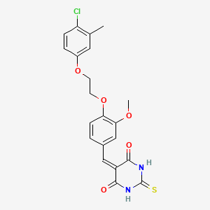 molecular formula C21H19ClN2O5S B4945362 5-{4-[2-(4-chloro-3-methylphenoxy)ethoxy]-3-methoxybenzylidene}-2-thioxodihydro-4,6(1H,5H)-pyrimidinedione 