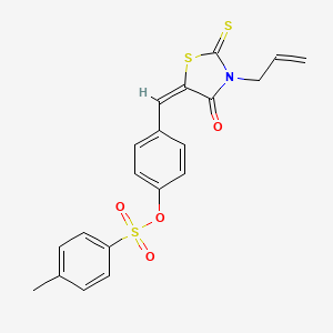 molecular formula C20H17NO4S3 B4945369 4-[(3-allyl-4-oxo-2-thioxo-1,3-thiazolidin-5-ylidene)methyl]phenyl 4-methylbenzenesulfonate 