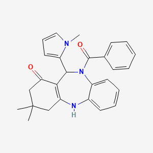 10-benzoyl-3,3-dimethyl-11-(1-methyl-1H-pyrrol-2-yl)-2,3,4,5,10,11-hexahydro-1H-dibenzo[b,e][1,4]diazepin-1-one