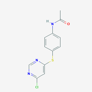 molecular formula C12H10ClN3OS B494540 N-[4-(6-chloropyrimidin-4-yl)sulfanylphenyl]acetamide 