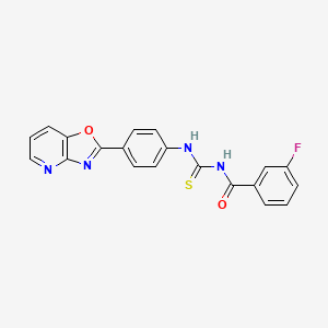 3-fluoro-N-{[(4-[1,3]oxazolo[4,5-b]pyridin-2-ylphenyl)amino]carbonothioyl}benzamide