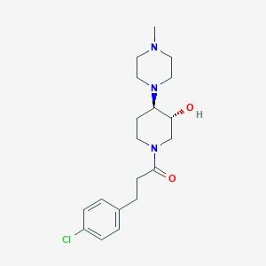 (3R*,4R*)-1-[3-(4-chlorophenyl)propanoyl]-4-(4-methyl-1-piperazinyl)-3-piperidinol