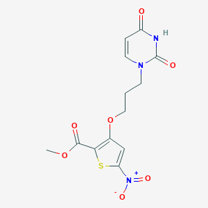 molecular formula C13H13N3O7S B494544 Methyl 3-[3-(2,4-dioxopyrimidin-1-yl)propoxy]-5-nitrothiophene-2-carboxylate 