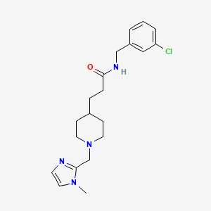 N-(3-chlorobenzyl)-3-{1-[(1-methyl-1H-imidazol-2-yl)methyl]-4-piperidinyl}propanamide