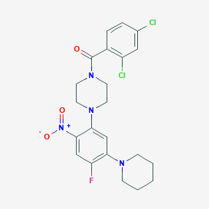 1-(2,4-dichlorobenzoyl)-4-[4-fluoro-2-nitro-5-(1-piperidinyl)phenyl]piperazine