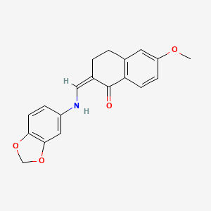 molecular formula C19H17NO4 B4945495 2-[(1,3-benzodioxol-5-ylamino)methylene]-6-methoxy-3,4-dihydro-1(2H)-naphthalenone CAS No. 5959-73-9