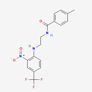 molecular formula C17H16F3N3O3 B4945511 4-methyl-N-(2-{[2-nitro-4-(trifluoromethyl)phenyl]amino}ethyl)benzamide 