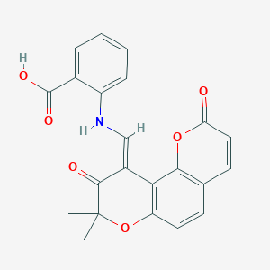 2-{[(8,8-dimethyl-2,9-dioxo-8,9-dihydro-2H,10H-pyrano[2,3-f]chromen-10-ylidene)methyl]amino}benzoic acid