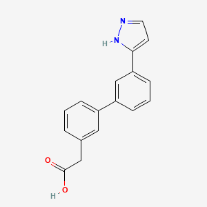 molecular formula C17H14N2O2 B4945549 [3'-(1H-pyrazol-3-yl)-3-biphenylyl]acetic acid 