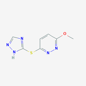 molecular formula C7H7N5OS B494555 3-methoxy-6-(1H-1,2,4-triazol-3-ylsulfanyl)pyridazine 