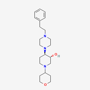 (3R*,4R*)-4-[4-(2-phenylethyl)-1-piperazinyl]-1-(tetrahydro-2H-pyran-4-yl)-3-piperidinol