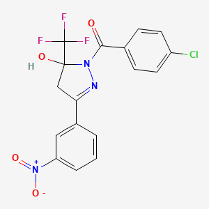 1-(4-chlorobenzoyl)-3-(3-nitrophenyl)-5-(trifluoromethyl)-4,5-dihydro-1H-pyrazol-5-ol