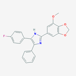 molecular formula C23H17FN2O3 B494558 4-(4-fluorophenyl)-2-(7-methoxy-1,3-benzodioxol-5-yl)-5-phenyl-1H-imidazole CAS No. 354788-22-0
