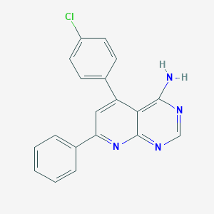 molecular formula C19H13ClN4 B494560 5-(4-Chlorophenyl)-7-phenylpyrido[2,3-d]pyrimidin-4-ylamine 