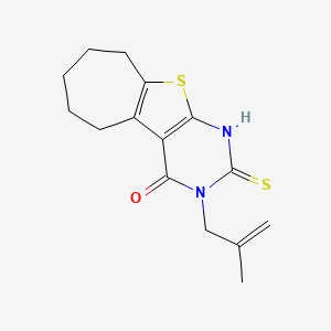 3-(2-methyl-2-propen-1-yl)-2-thioxo-1,2,3,5,6,7,8,9-octahydro-4H-cyclohepta[4,5]thieno[2,3-d]pyrimidin-4-one